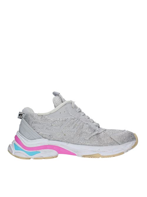 Sneakers modello RACE in tessuto ASH | RACE STRASS FRAYING SATINSILVER